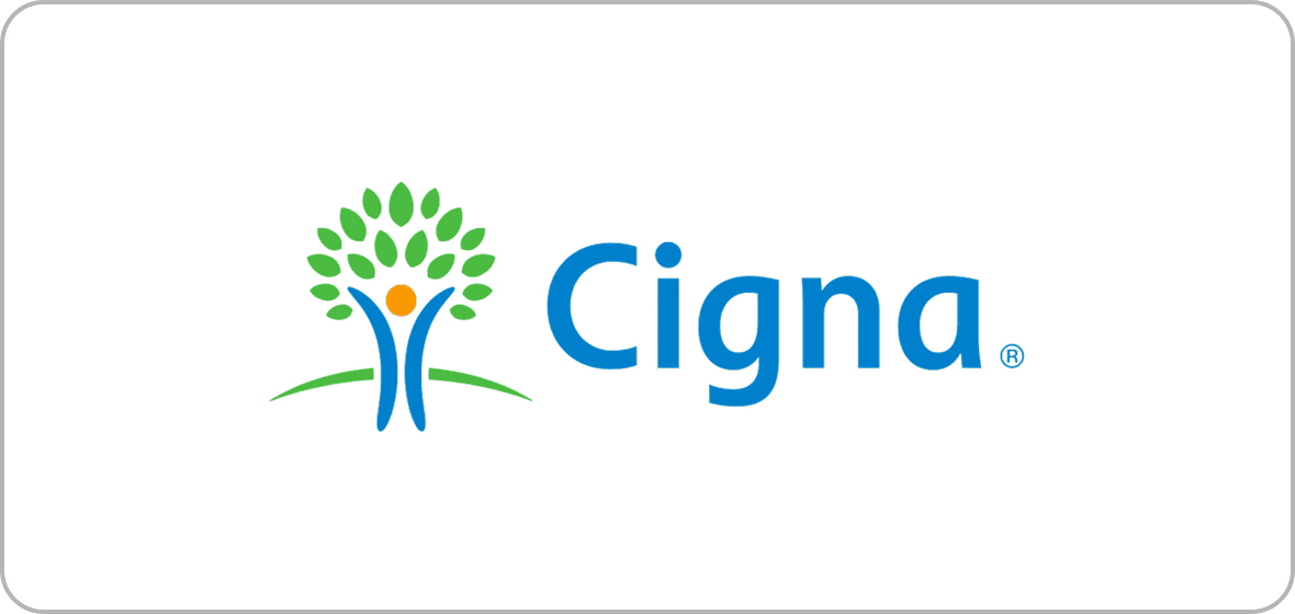 Cigna logo with tree and human figure.